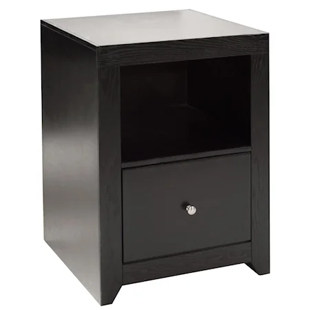 File Cabinet with One Drawer and Open Top Compartment